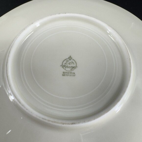 Antique Zeh Scherzer Bavaria Porcelain Teacup And Saucer Set Germany Vintage - Picture 8 of 14